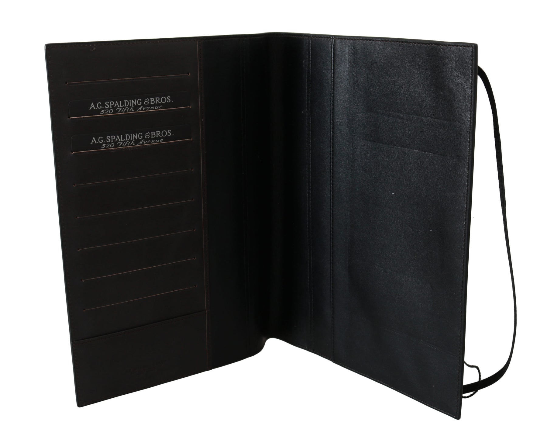 A.G. Spalding & Bros Black Leather Bifold Travel Holder Logo Wallet | Regal Royce