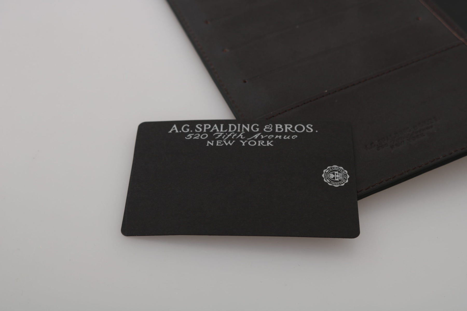 A.G. Spalding & Bros Black Leather Bifold Travel Holder Logo Wallet | Regal Royce