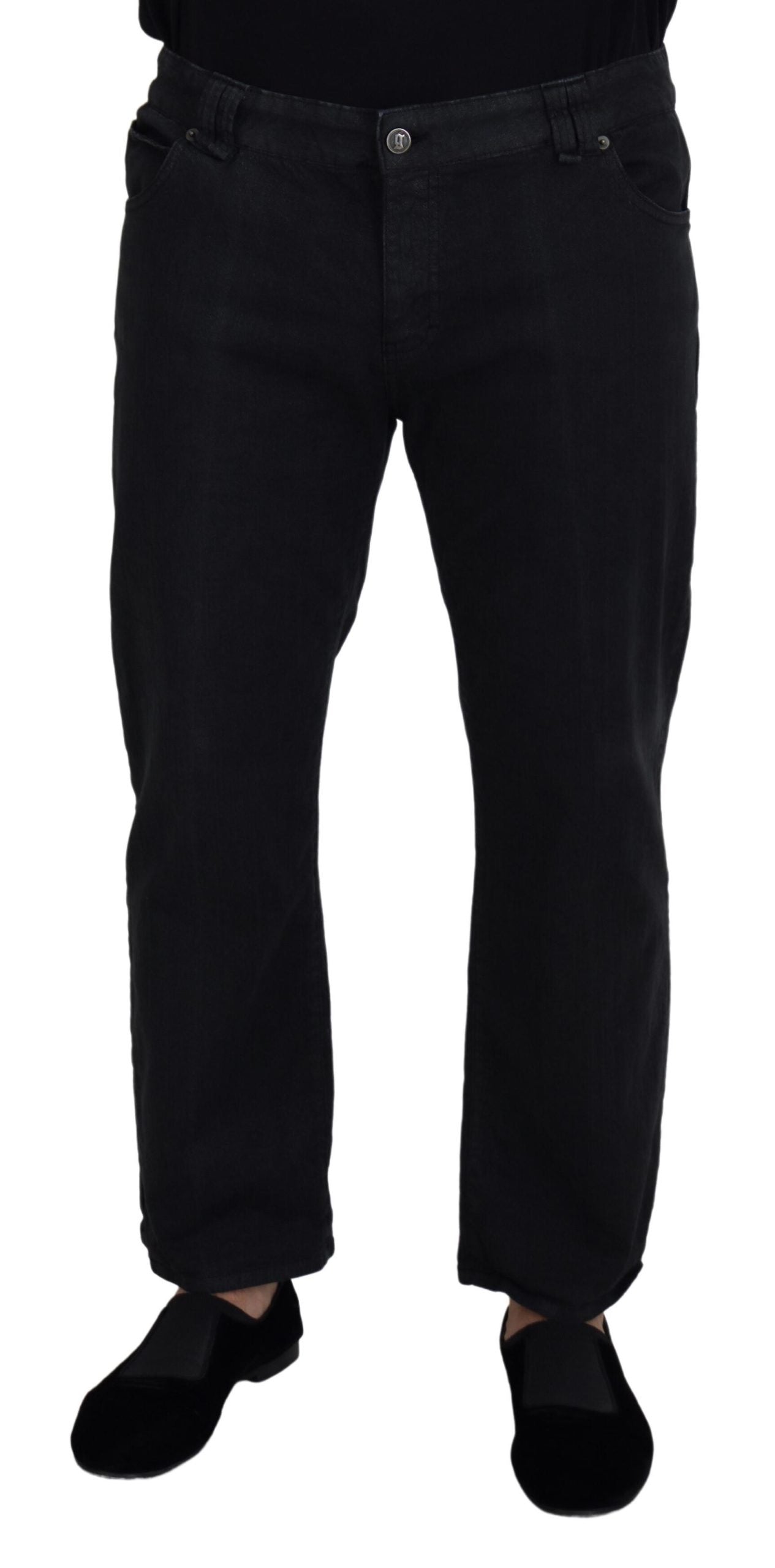 John Galliano Black Cotton Back Buckle Casual Denim Jeans | Regal Royce