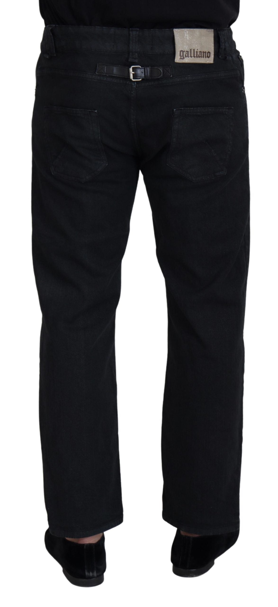 John Galliano Black Cotton Back Buckle Casual Denim Jeans | Regal Royce