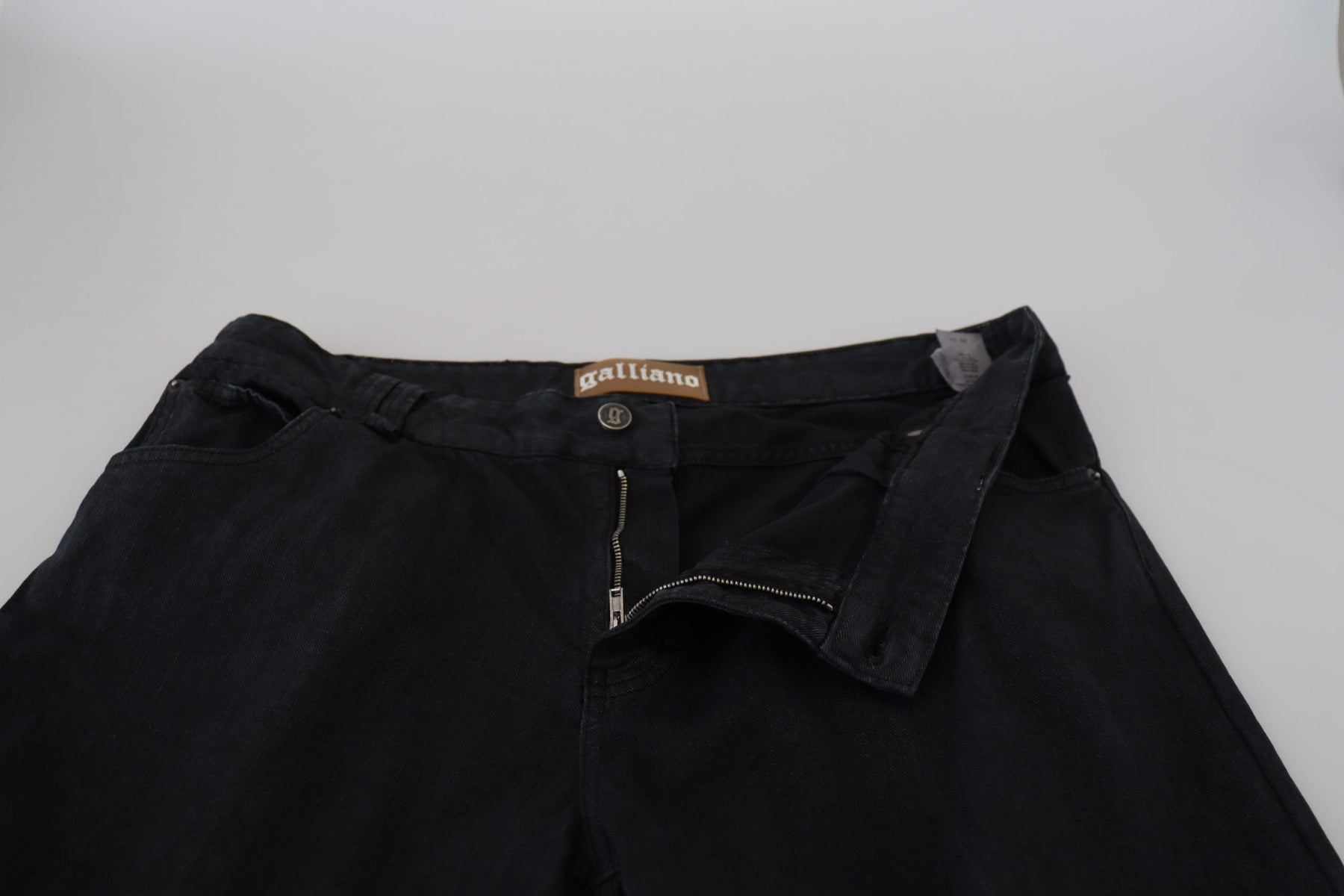 John Galliano Black Cotton Back Buckle Casual Denim Jeans | Regal Royce