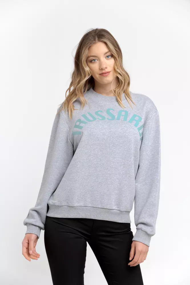 Trussardi Gray Cotton Women Sweatshirt | Regal Royce