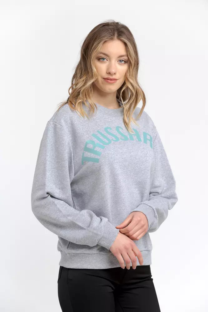 Trussardi Gray Cotton Women Sweatshirt | Regal Royce