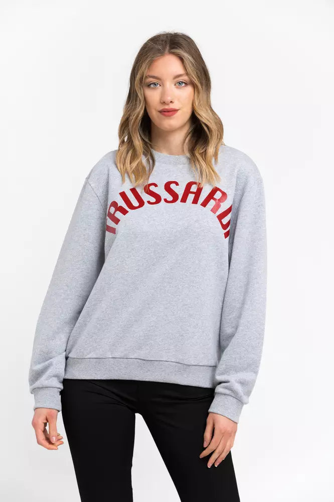 Trussardi Gray Cotton Women Sweatshirt | Regal Royce