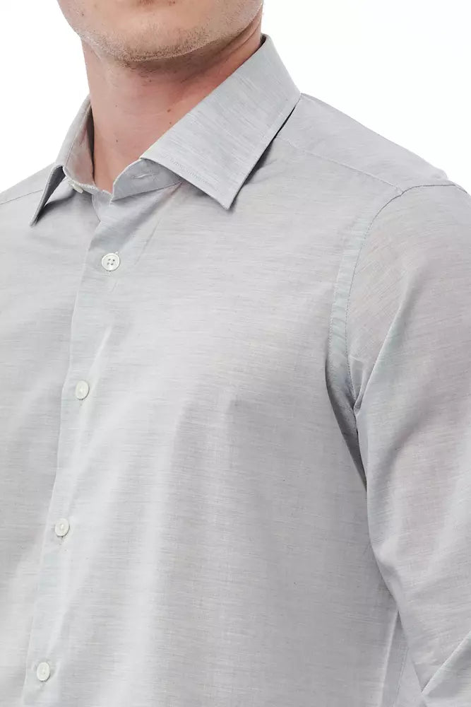 Bagutta Gray Cotton Men Shirt | Regal Royce