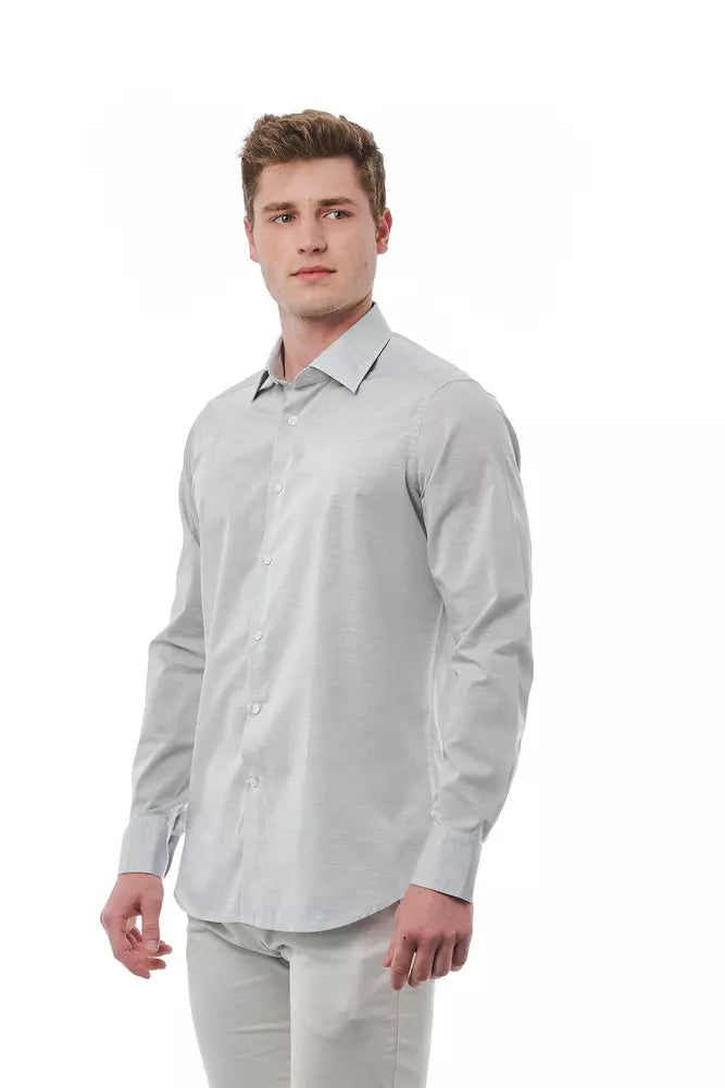 Bagutta Gray Cotton Men Shirt | Regal Royce