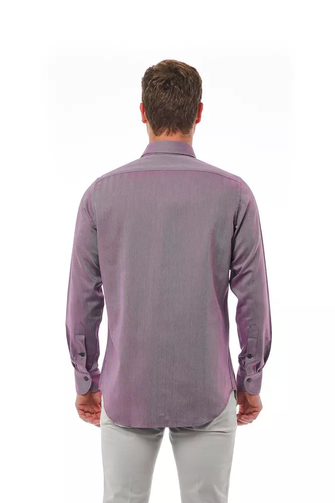 Bagutta Burgundy Cotton Men Shirt | Regal Royce