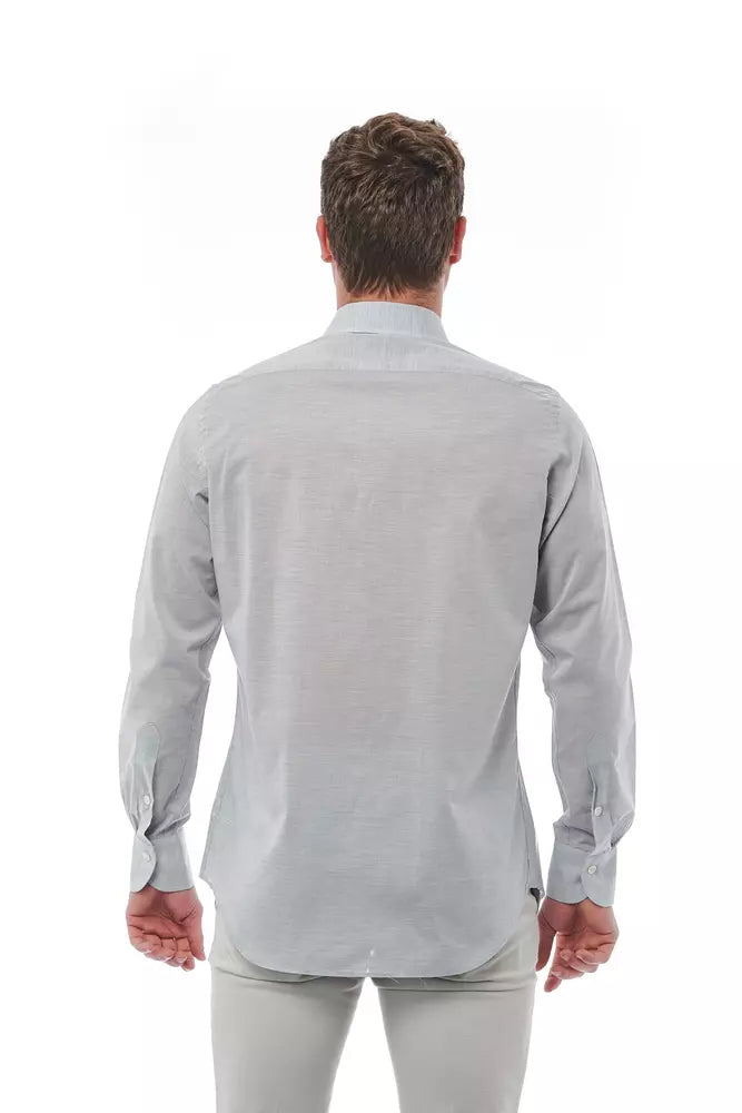 Bagutta Gray Cotton Men Shirt | Regal Royce