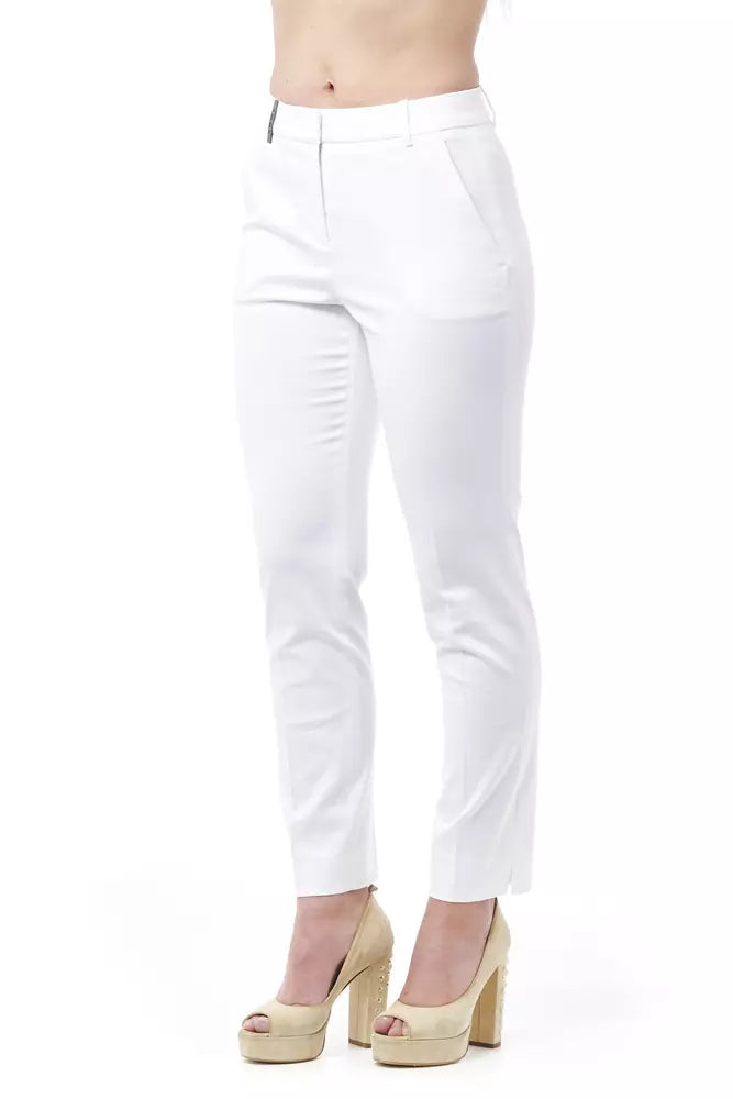 Peserico White Cotton Jeans & Pants | Regal Royce