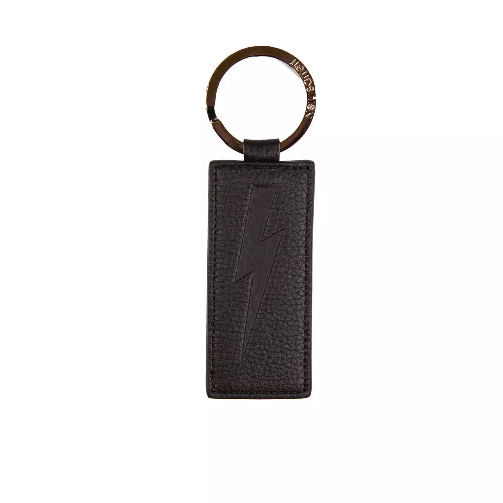 Neil Barrett Black Leather Men Keychain | Regal Royce