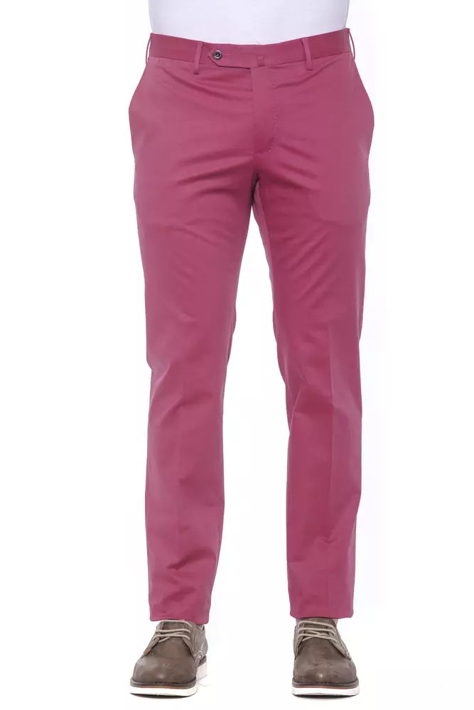 PT Torino Fuchsia Cotton Men Trouser | Regal Royce