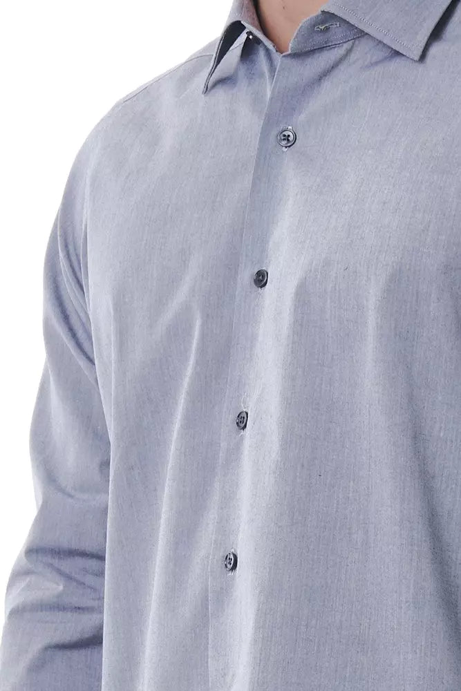 Bagutta Gray Cotton Men Shirt | Regal Royce