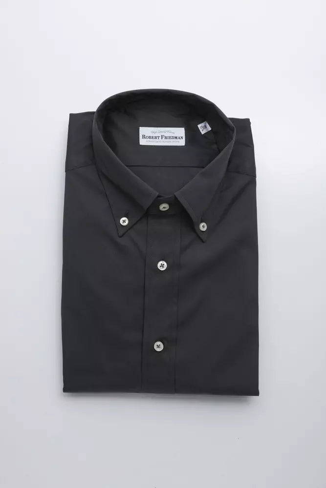 Robert Friedman Gray Cotton Men Shirt | Regal Royce