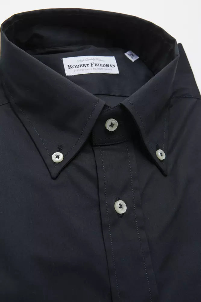 Robert Friedman Black Cotton Men Shirt | Regal Royce