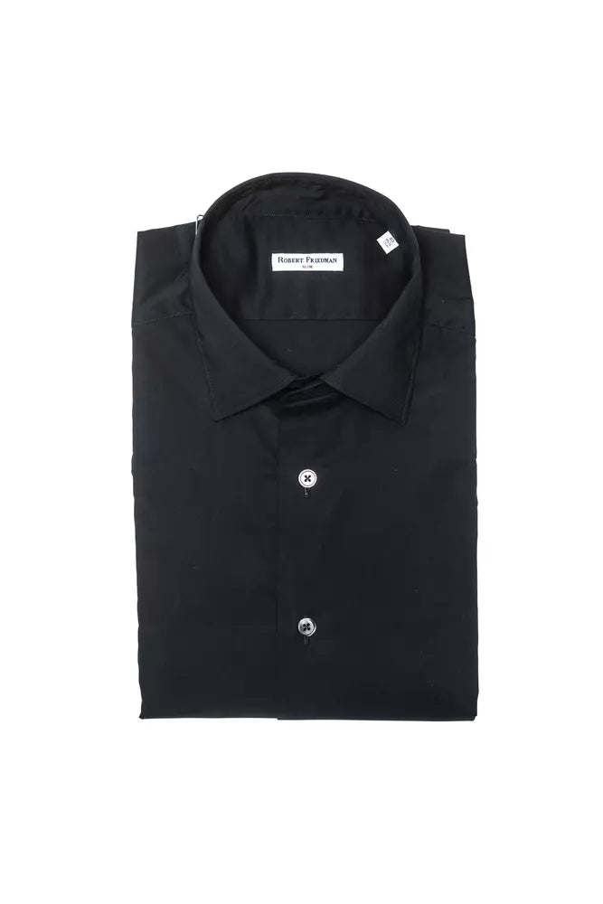Robert Friedman Black Cotton Men Shirt | Regal Royce