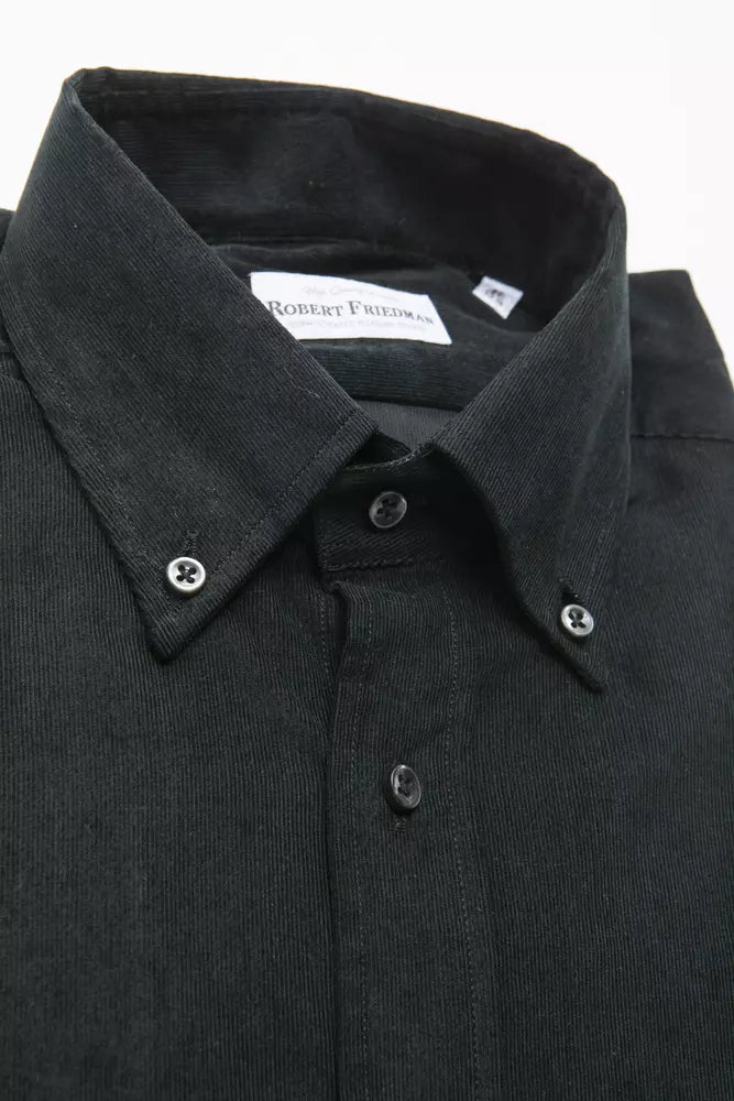 Robert Friedman Black Cotton Men Shirt | Regal Royce