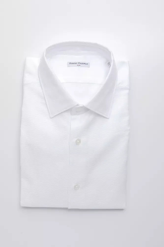 Robert Friedman White Cotton Men's Shirt | Regal Royce