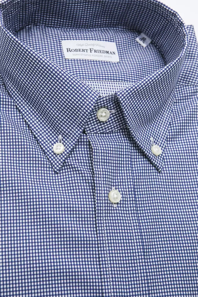 Robert Friedman Blue Cotton Men's Shirt | Regal Royce