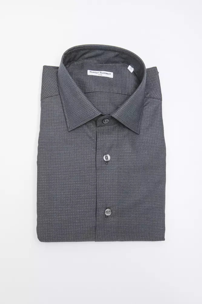 Robert Friedman Black Cotton Men's Shirt | Regal Royce