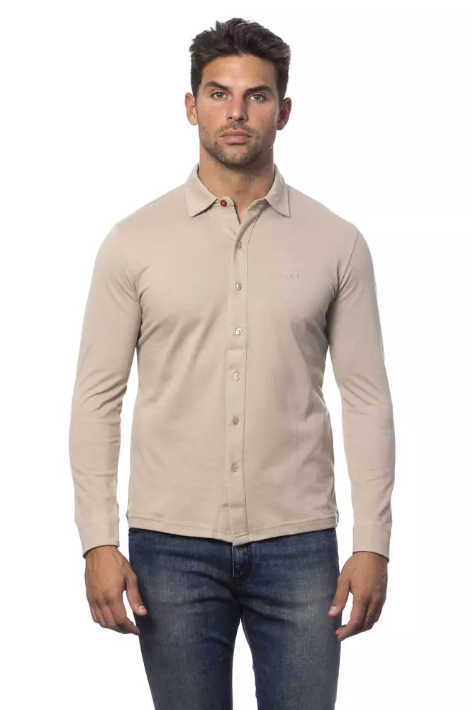 Verri Beige Cotton Men Shirt | Regal Royce