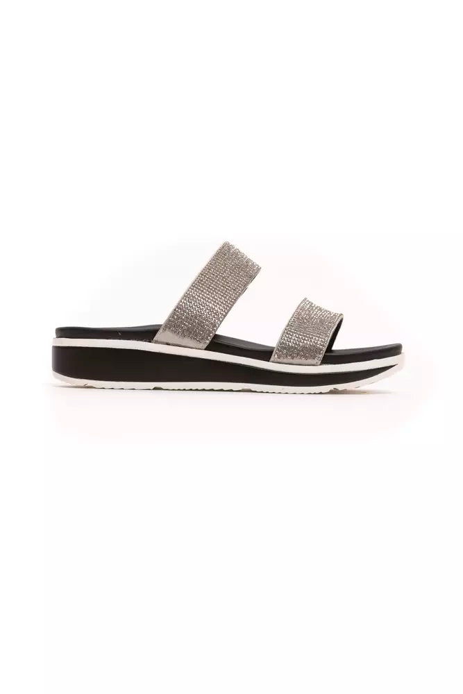 Péché Originel Silver Textile Women Sandal | Regal Royce