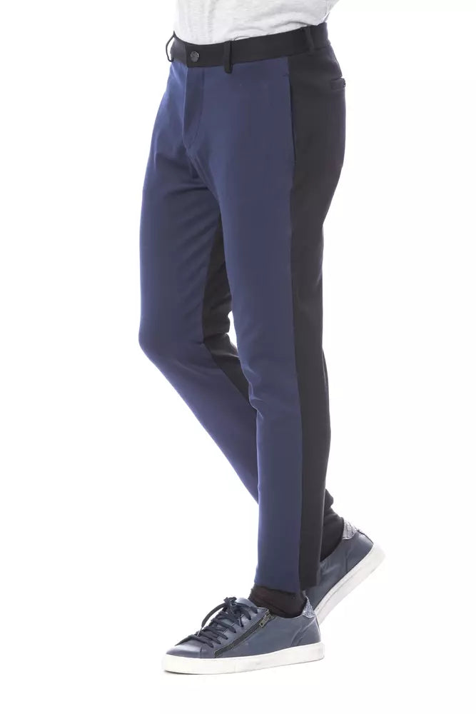 Verri Blue Viscose Men Pant | Regal Royce