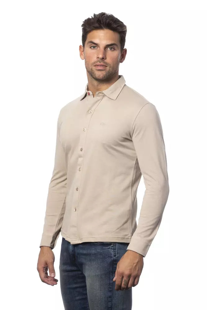 Verri Beige Cotton Men Shirt | Regal Royce