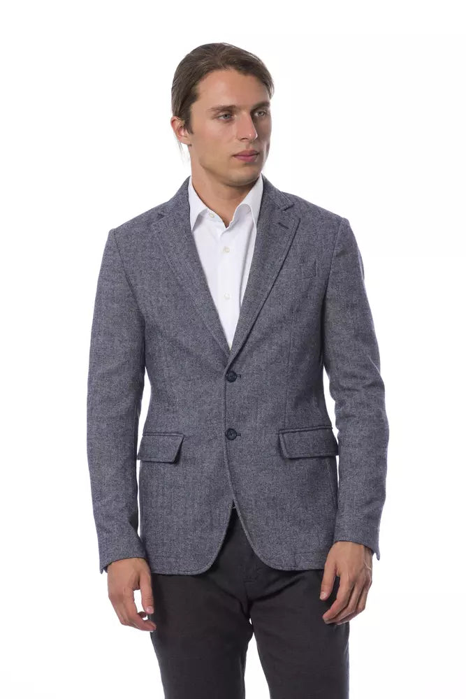 Verri Blue Polyester Blazer | Regal Royce
