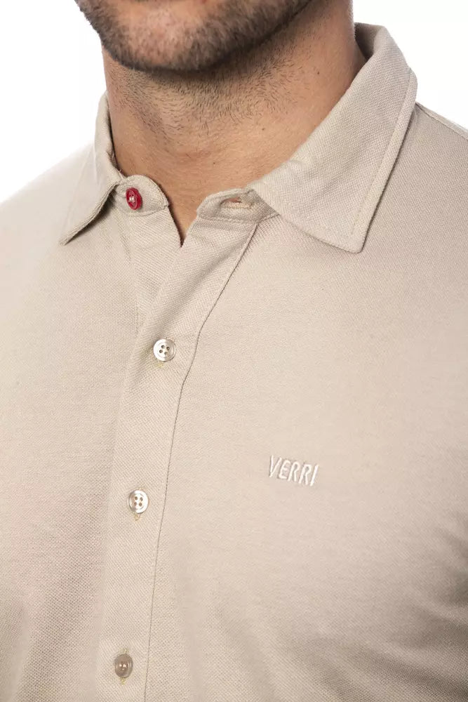 Verri Beige Cotton Men Shirt | Regal Royce