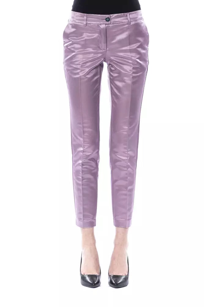 BYBLOS Purple Cotton Women Pants | Regal Royce