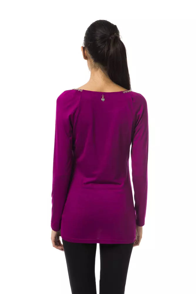 BYBLOS Purple Viscose Women Top | Regal Royce