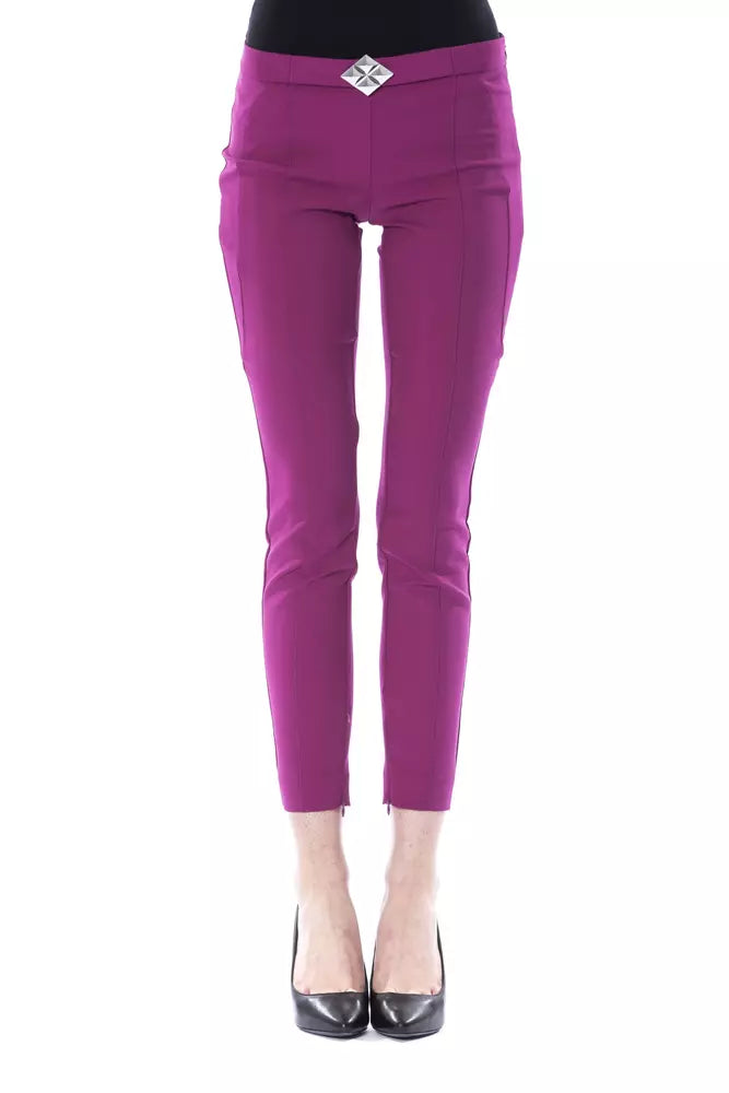 BYBLOS Purple Polyester Women Pants | Regal Royce
