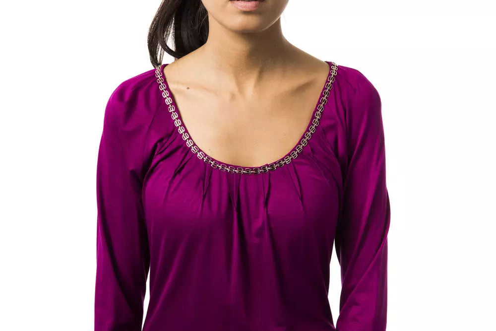 BYBLOS Purple Viscose Women Top | Regal Royce