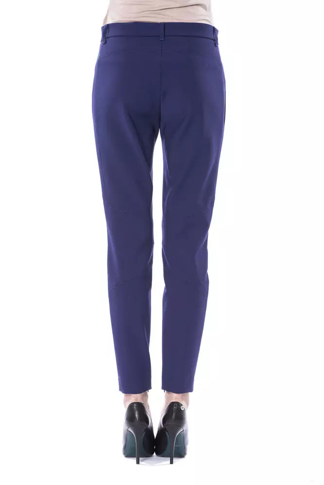 BYBLOS Blue Polyester Women's Slim-Fit Pant | Regal Royce