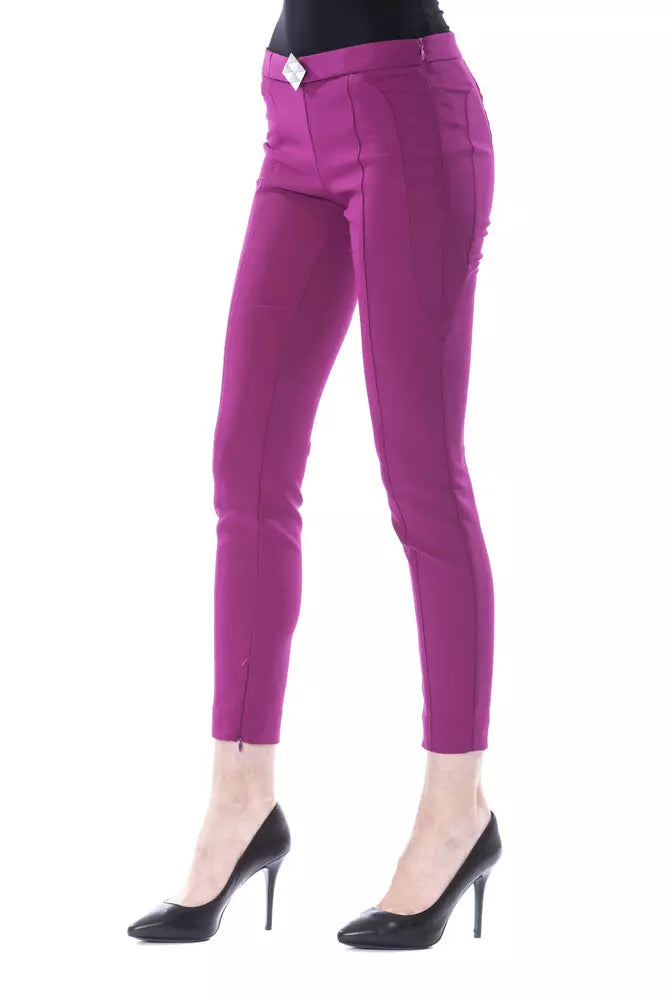 BYBLOS Purple Polyester Women Pants | Regal Royce