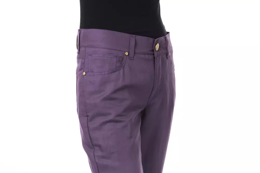 BYBLOS Purple Cotton Women Pant | Regal Royce