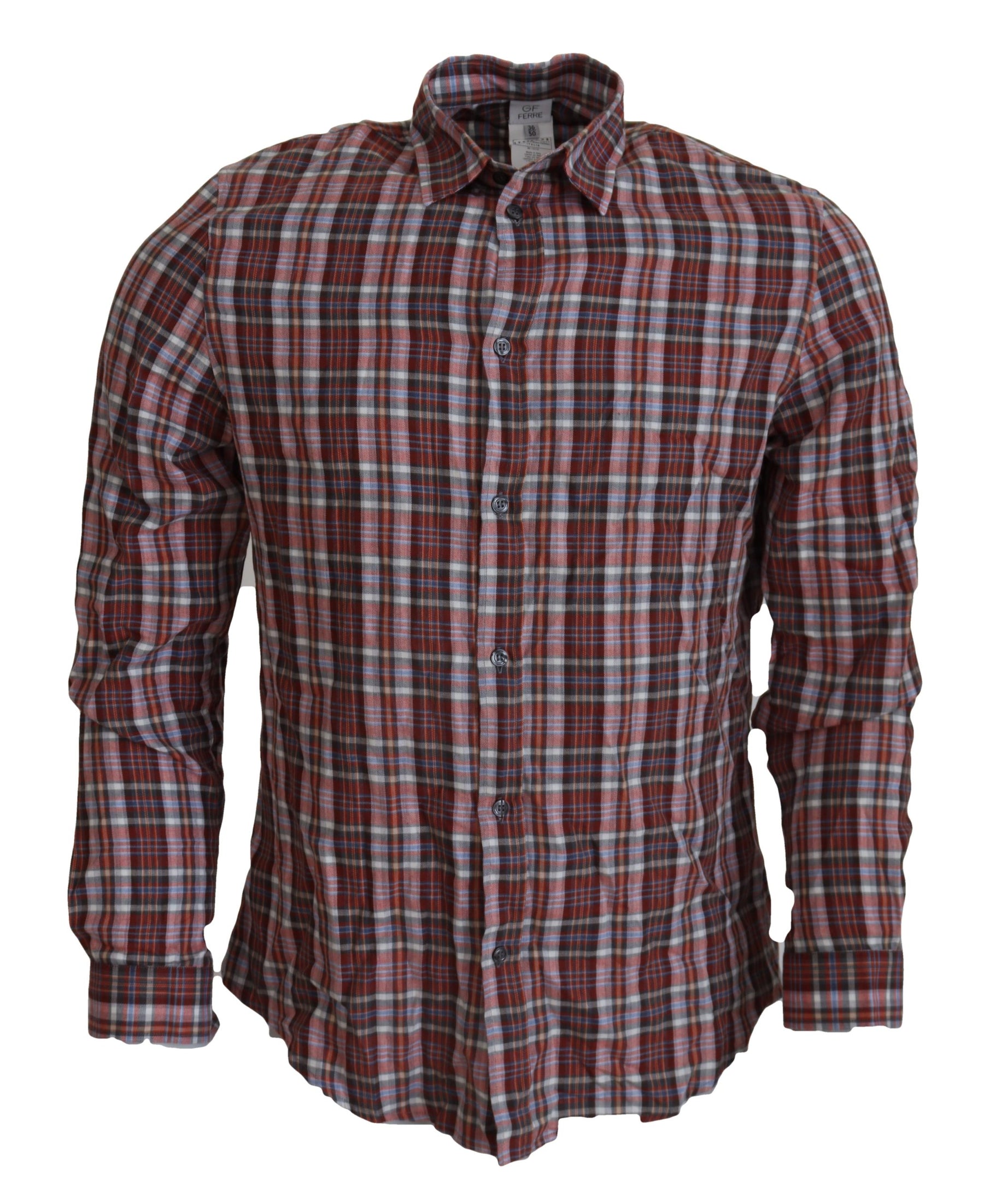GF Ferre Multicolor Checkered Cotton Long Sleeves Casual Shirt | Regal Royce