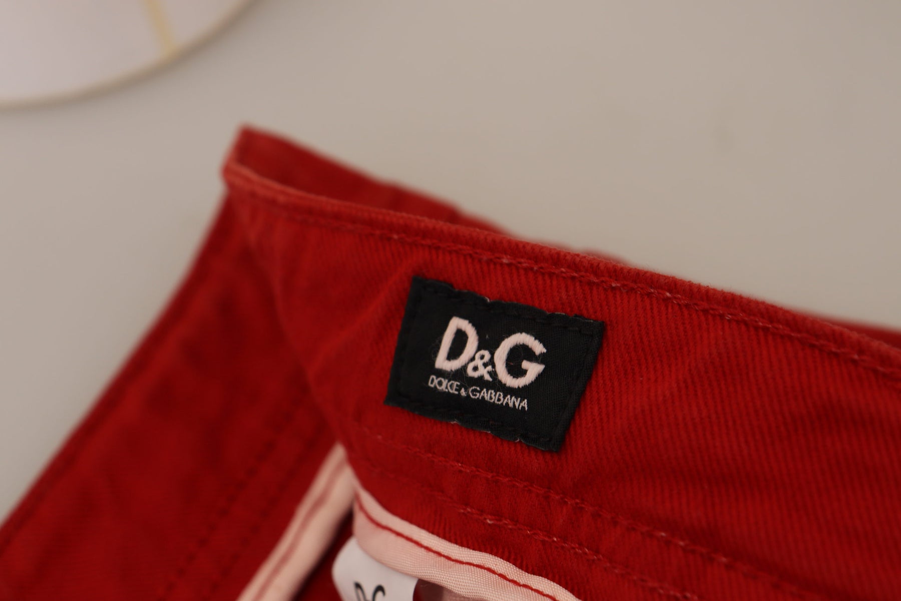 Dolce & Gabbana Red Cotton Straight Fit Men Denim Jeans | Regal Royce