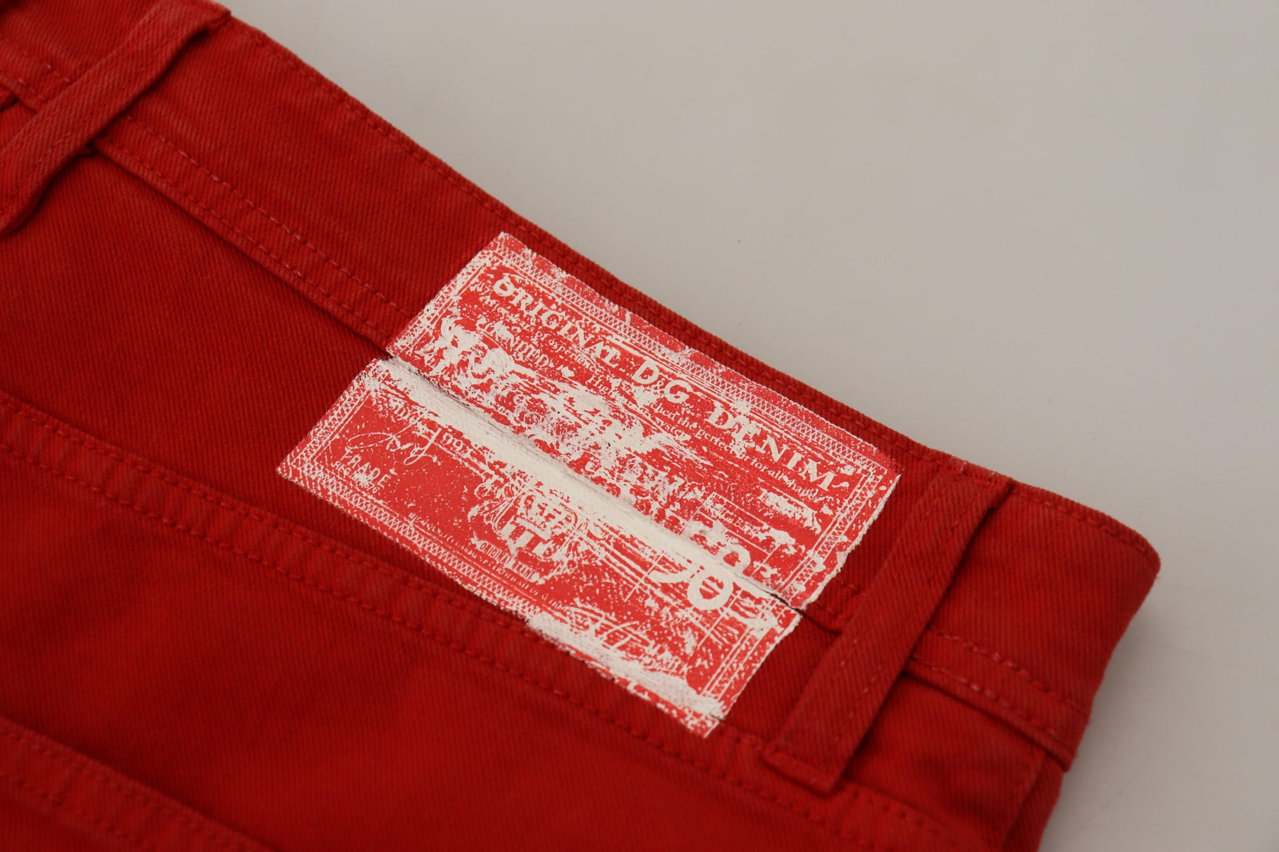 Dolce & Gabbana Red Cotton Straight Fit Men Denim Jeans | Regal Royce