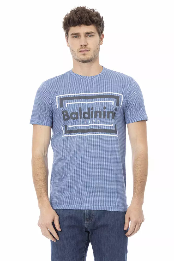 Baldinini Trend Light Blue Cotton Men T-Shirt | Regal Royce