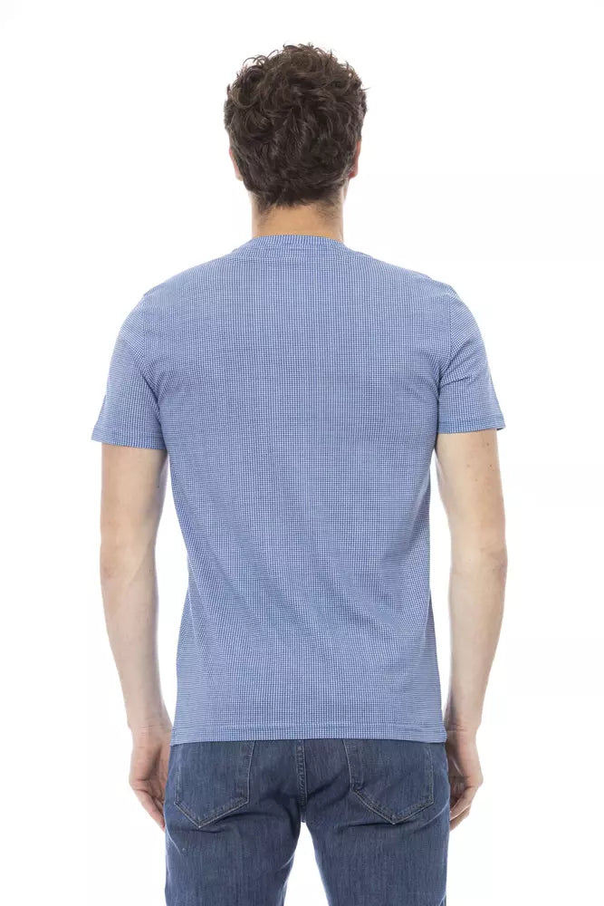 Baldinini Trend Light Blue Cotton Men T-Shirt | Regal Royce