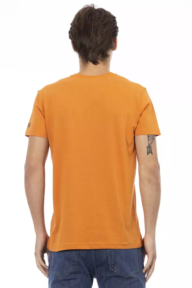 Trussardi Action Orange Cotton Men T-Shirt | Regal Royce