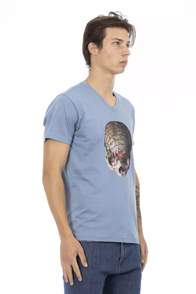 Trussardi Action Light Blue Cotton T-Shirt