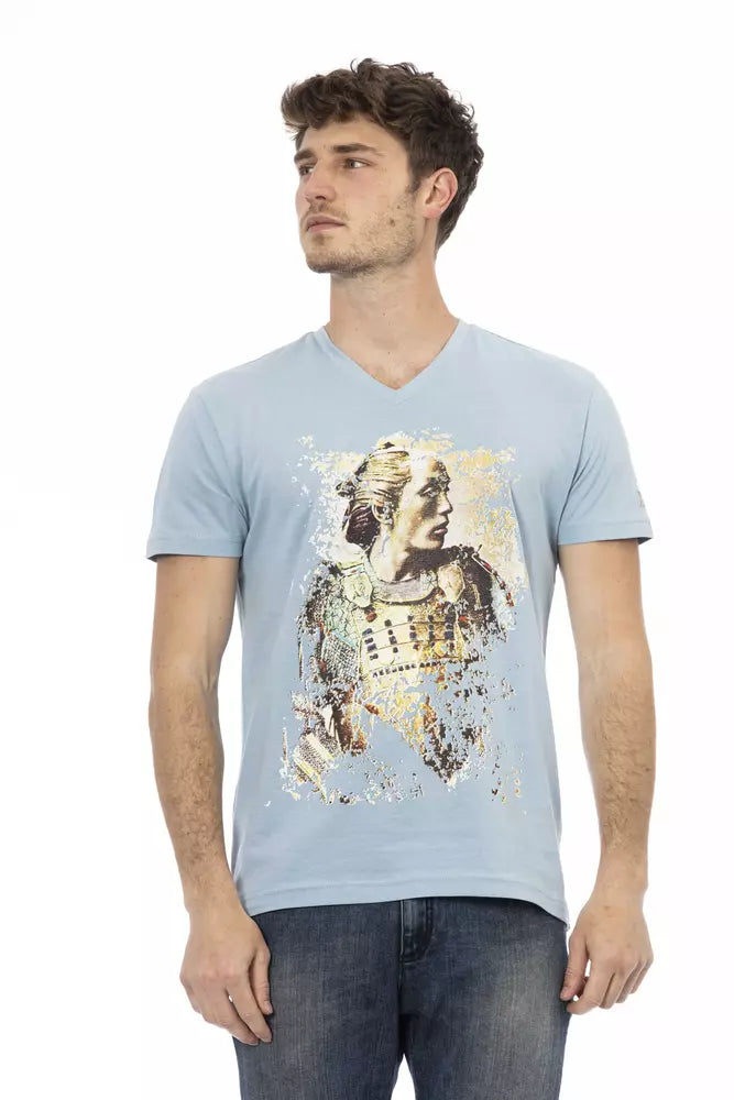 Trussardi Action Light Blue Cotton T-Shirt