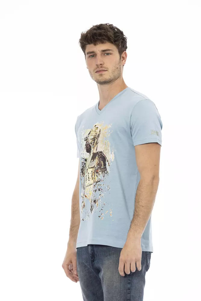 Trussardi Action Light Blue Cotton T-Shirt