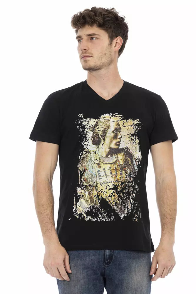 Trussardi Action Black Cotton Men T-Shirt | Regal Royce
