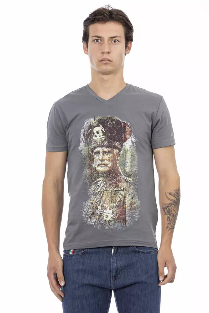 Trussardi Action Gray Cotton Men's T-Shirt | Regal Royce