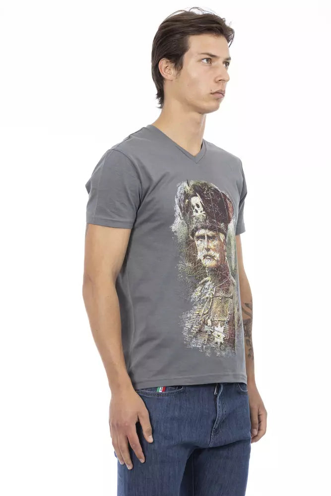 Trussardi Action Gray Cotton Men's T-Shirt | Regal Royce