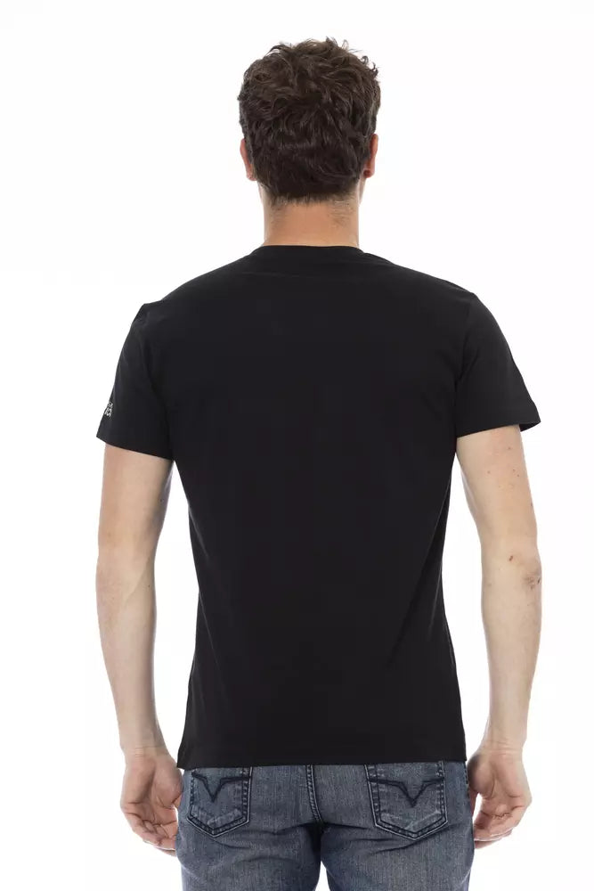 Trussardi Action Black Cotton Men T-Shirt | Regal Royce