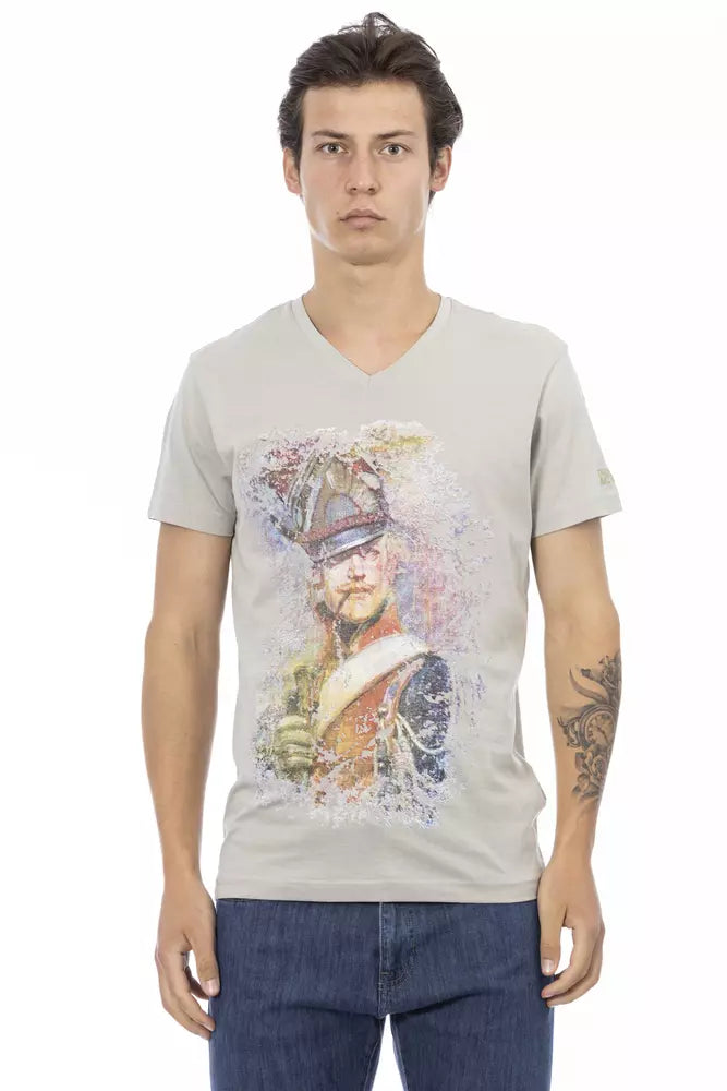 Trussardi Action Gray Cotton Men T-Shirt | Regal Royce